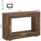 Rustic Console Sofa Table for Entryway, Hallway, Living Room - 47.24 W x 32.8 H x 11.81 D