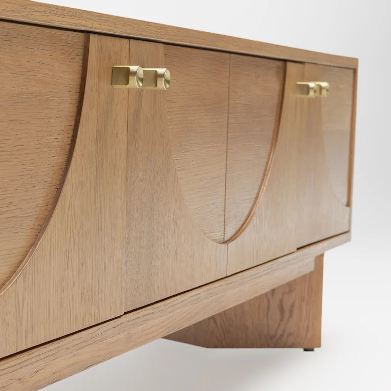 Studio London Oak Wood Zahra TV Stand for Wooden Entertainment Center