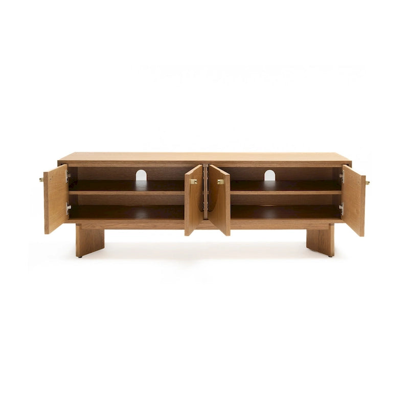 Studio London Oak Wood Zahra TV Stand for Wooden Entertainment Center