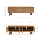Studio London Oak Wood Zahra TV Stand for Wooden Entertainment Center