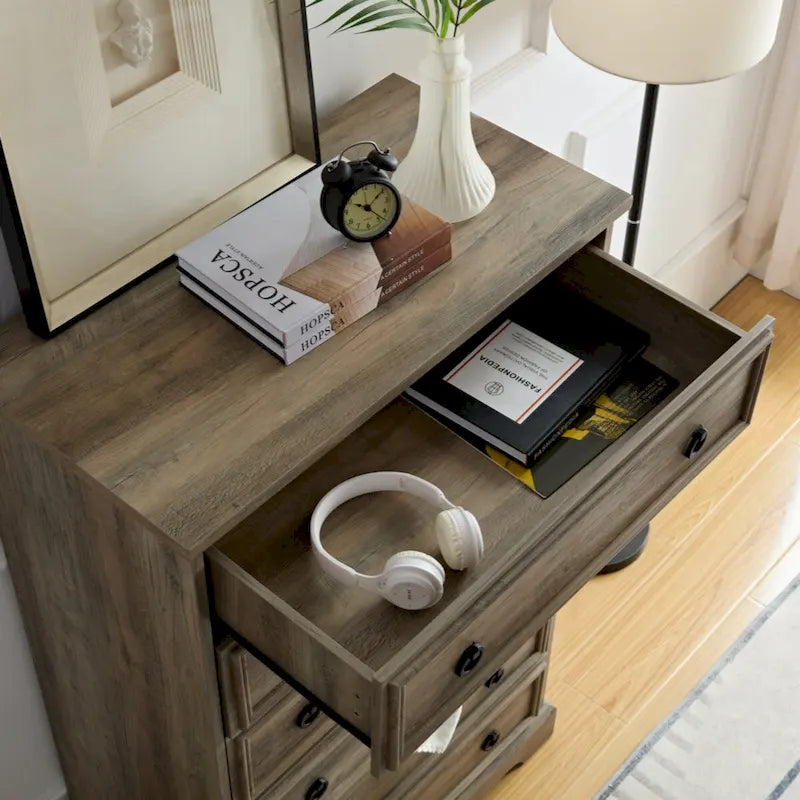 Modern 6 Drawer Dresser, Dressers for Bedroom, Tall Chest of Drawers Closet Organizers & Storage Clothes