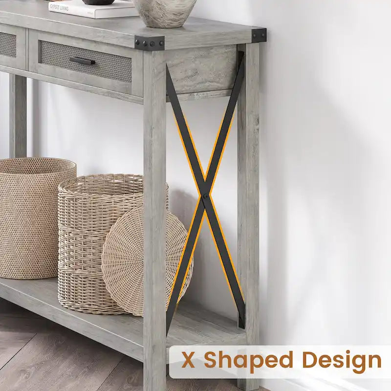 Entryway Table, Console Table Wood Sofa Table with Storage Drawers