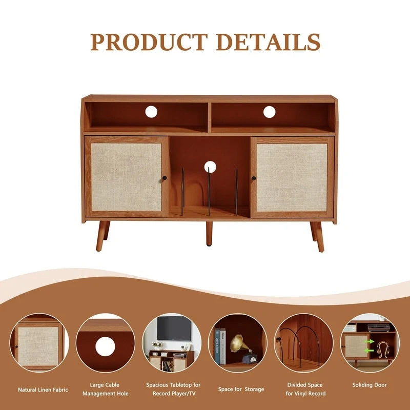 Large Record Player Stand - 48.42D x 15.74W x 29.52H