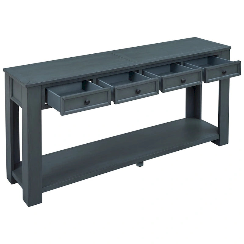 Console Table/Sofa Table with Storage Drawers and Bottom Shelf for Entryway Hallway