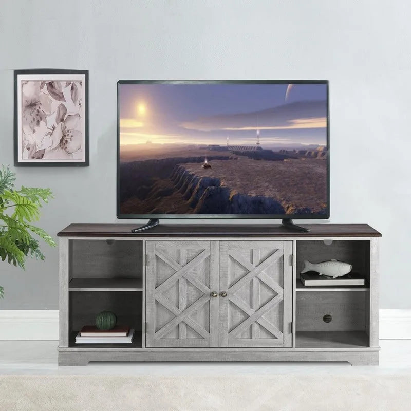 70-inch Extra-Wide Rustic TV Stand for 80 TVs - Natural Wood Finish