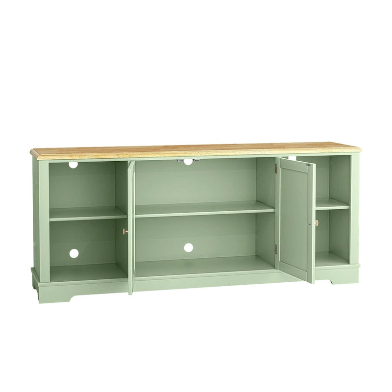 70-inch Extra-Wide Rustic TV Stand for 80 TVs - Natural Wood Finish