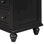 Solid Pine Wood End Table with Pull-out Tray and 3 Drawer, Easy Assembly