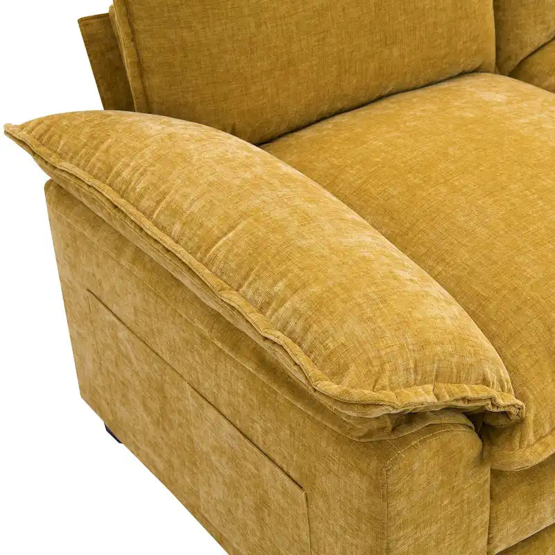 Harper&Bright Designs Modern L-shaped Chenille Cloud Sofa with Double Seat