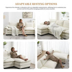 Harper&Bright Designs Modern L-shaped Chenille Cloud Sofa with Double Seat