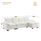 Harper&Bright Designs Modern L-shaped Chenille Cloud Sofa with Double Seat