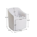 KINWELL 25 Performance Fabric Upholstered Rolling Dining Armchair