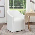 KINWELL 25 Performance Fabric Upholstered Rolling Dining Armchair