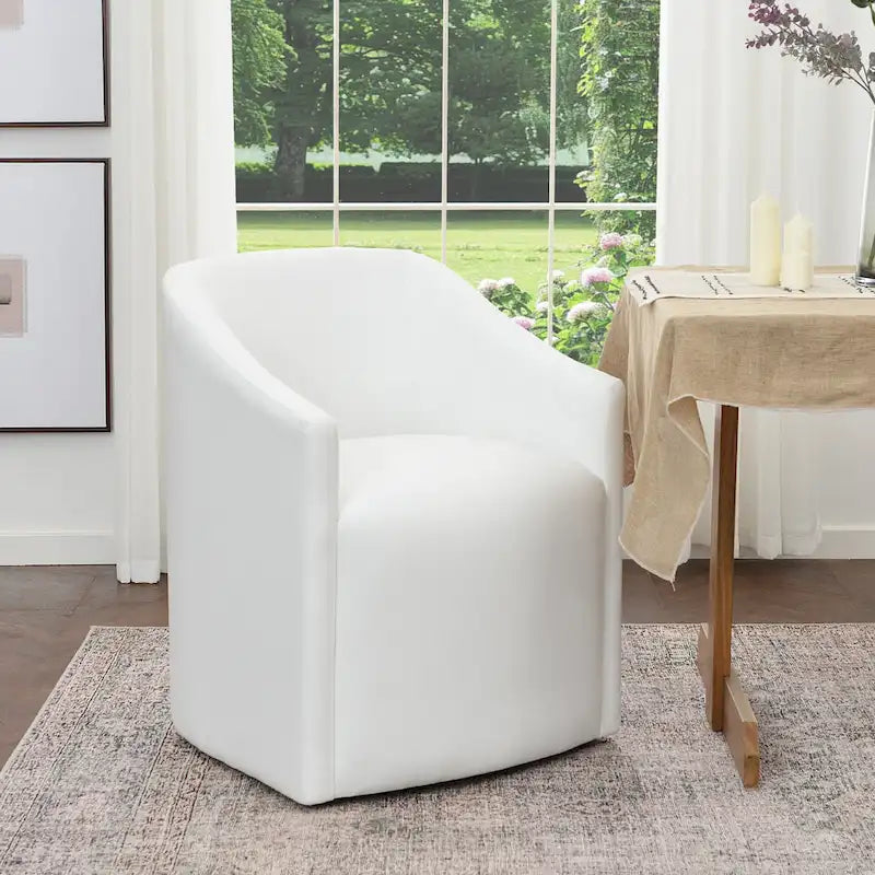 KINWELL 25 Performance Fabric Upholstered Rolling Dining Armchair