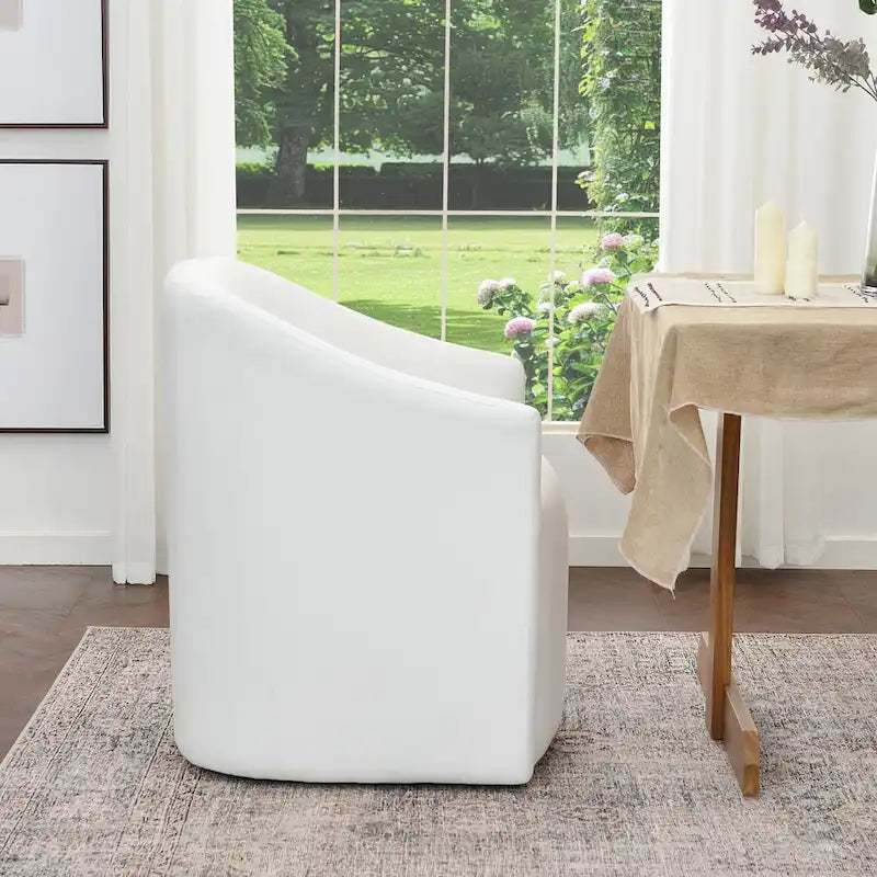 KINWELL 25 Performance Fabric Upholstered Rolling Dining Armchair
