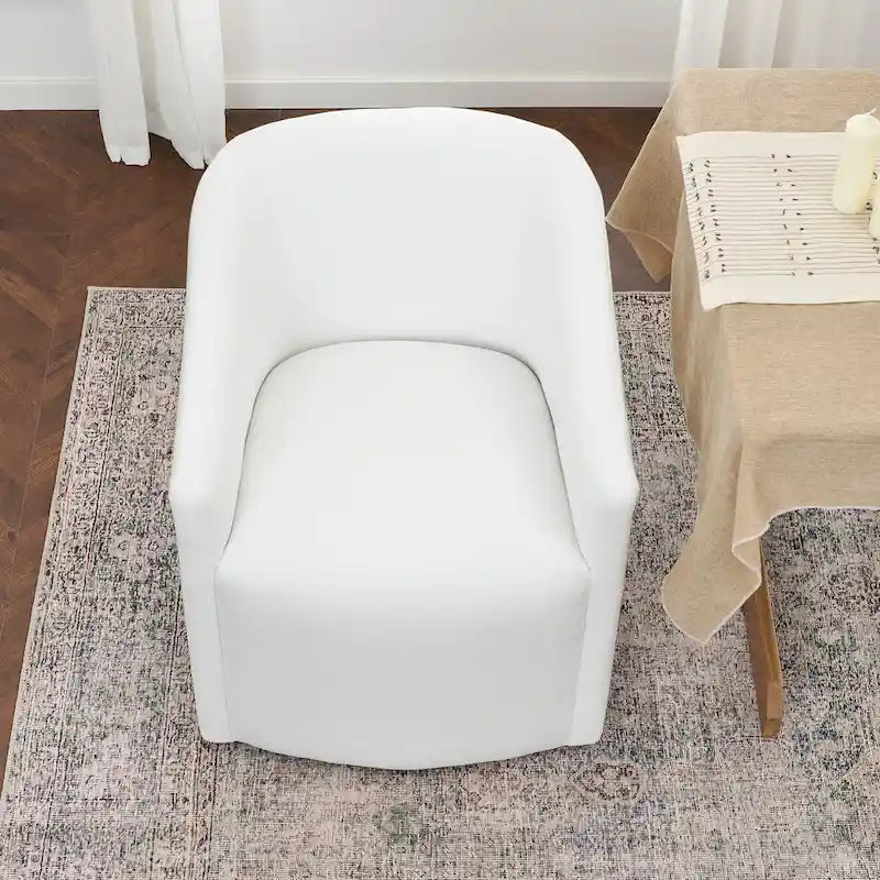 KINWELL 25 Performance Fabric Upholstered Rolling Dining Armchair