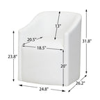 KINWELL 25 Performance Fabric Upholstered Rolling Dining Armchair