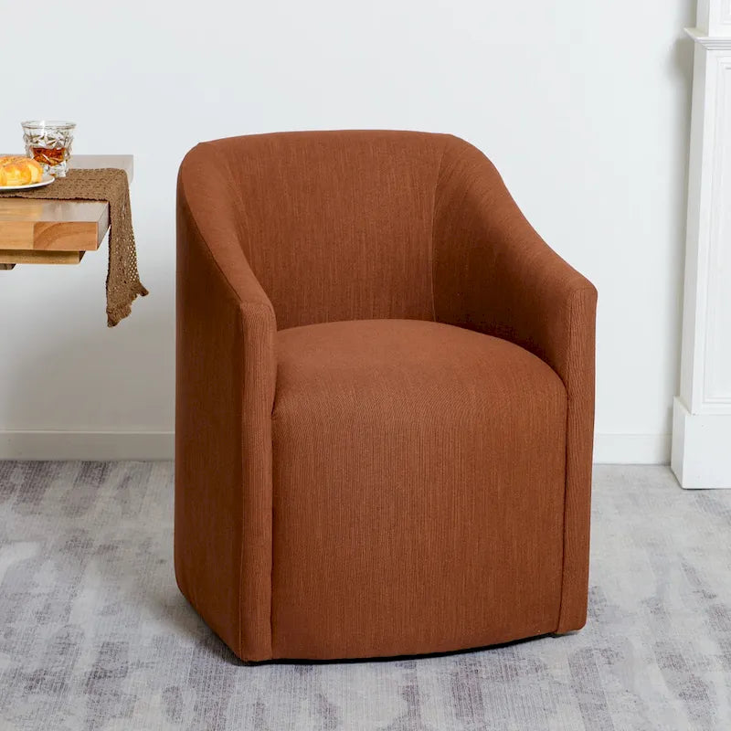 KINWELL 25 Performance Fabric Upholstered Rolling Dining Armchair