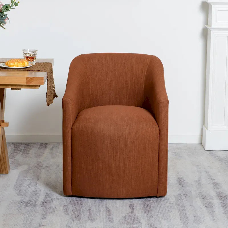 KINWELL 25 Performance Fabric Upholstered Rolling Dining Armchair