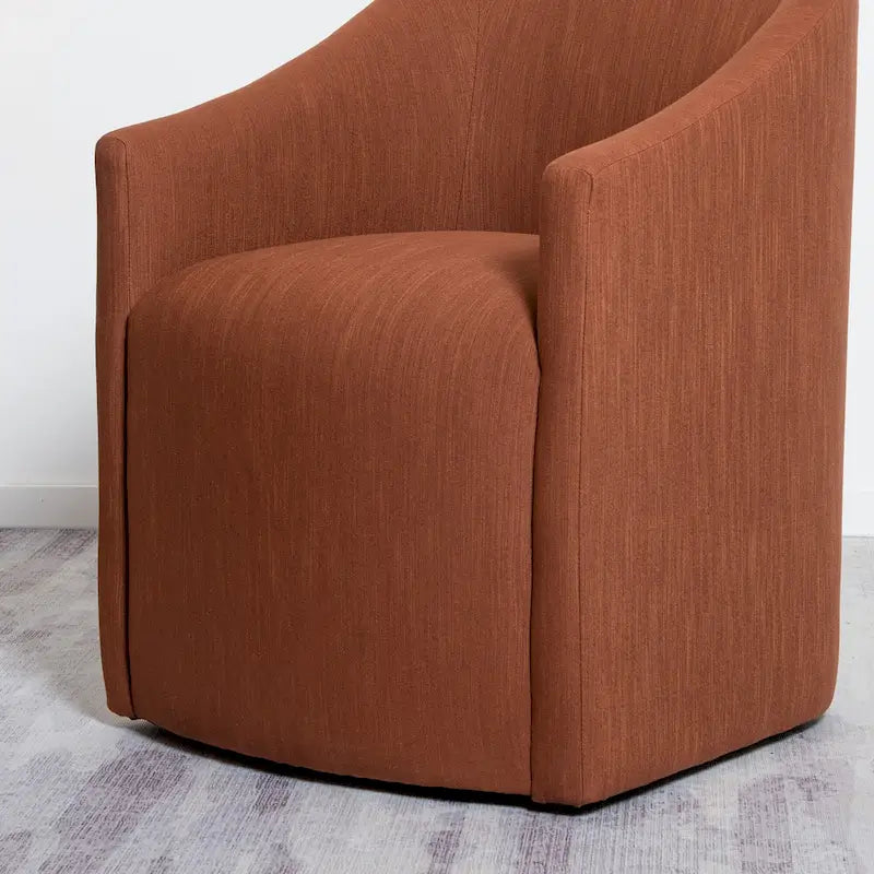 KINWELL 25 Performance Fabric Upholstered Rolling Dining Armchair