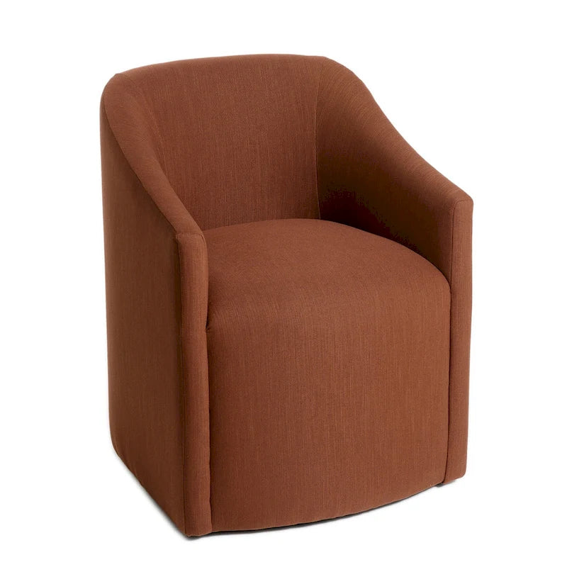 KINWELL 25 Performance Fabric Upholstered Rolling Dining Armchair