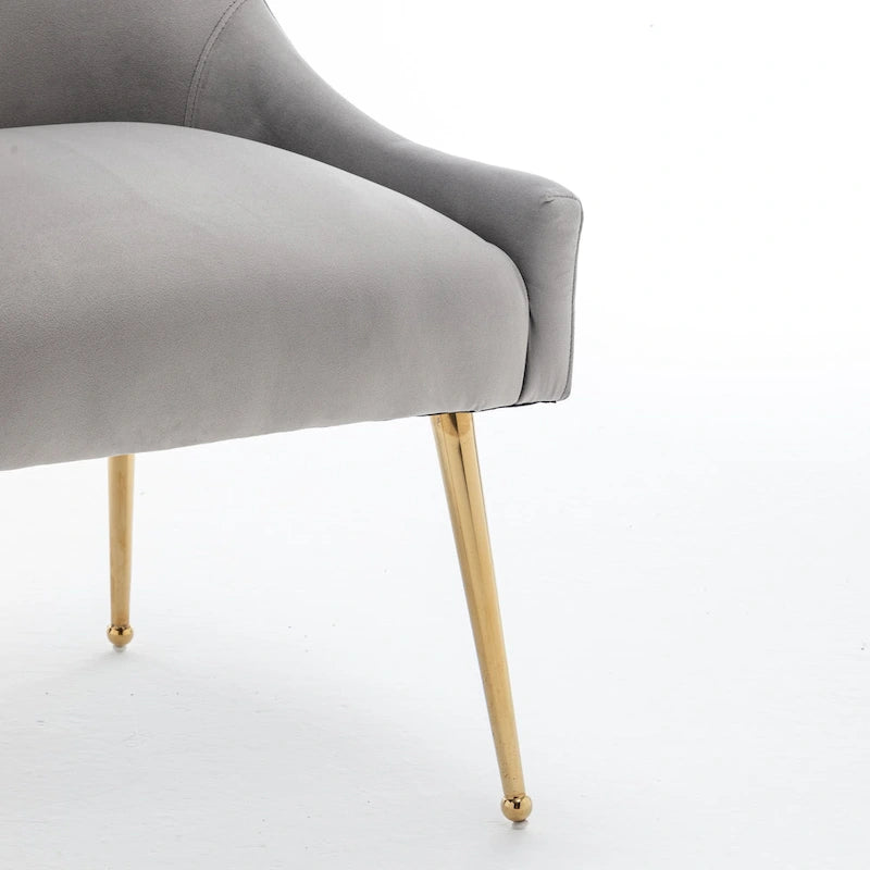 SEYNAR Velvet Upholstered Dining Chair Set of 4, Modern Glam Armless Side Chair