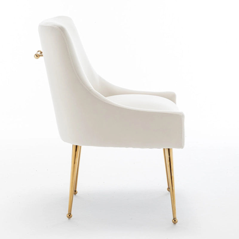 SEYNAR Velvet Upholstered Dining Chair Set of 4, Modern Glam Armless Side Chair