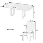 Traditional 7-Piece 72 Wood Extendable Dining Table Set