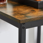 Eureka Industrial Bar Table Set, 3-Piece Dining Table and PU Upholstered Stools Set, Small Counter Height Pub Bistro Table Set