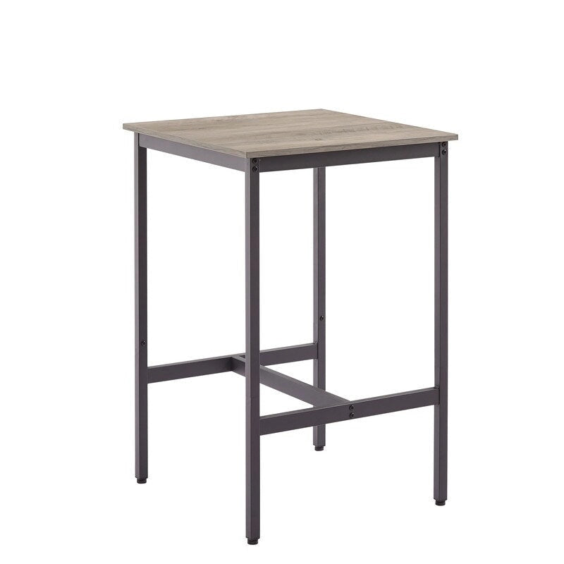 Eureka Industrial Bar Table Set, 3-Piece Dining Table and PU Upholstered Stools Set, Small Counter Height Pub Bistro Table Set