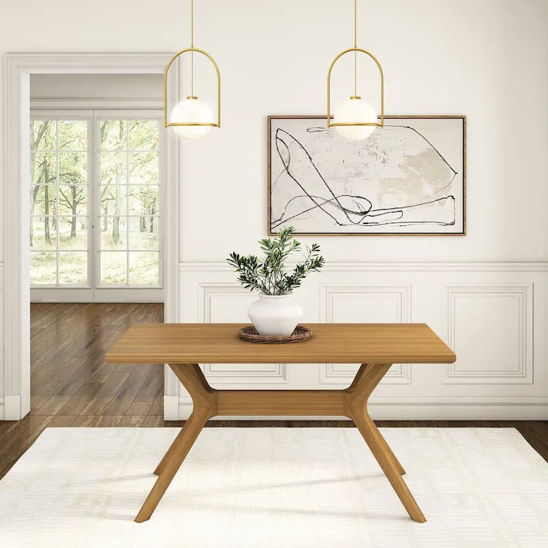 Plank and Beam Verso Cross Leg Rectangular Dining Table - 60