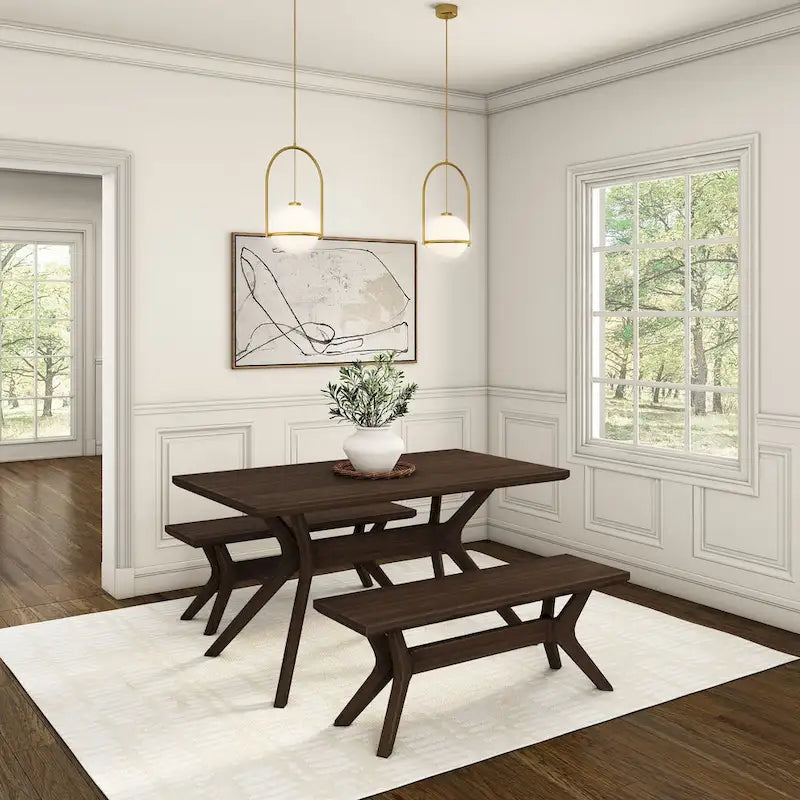 Plank and Beam Verso Cross Leg Rectangular Dining Table - 60