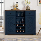 47 in. Modern X-Door Wine Cabinet w/ Built-in Wine Rack - 47 in Width