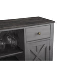 47 in. Modern X-Door Wine Cabinet w/ Built-in Wine Rack - 47 in Width