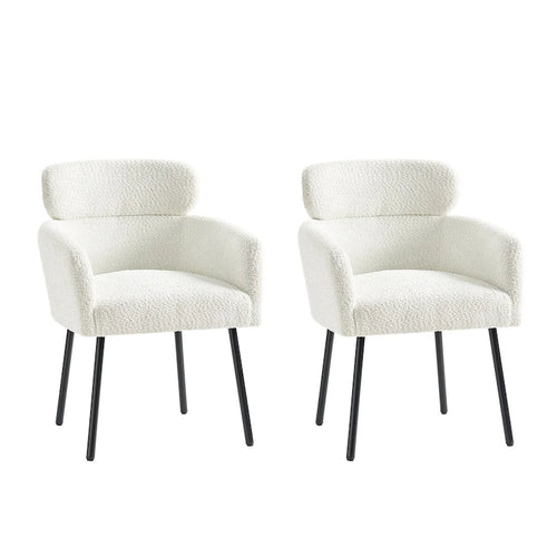 Amos Modern Boucle Dining Chair with Adjustment Feet Set of 2 by HULALA HOME