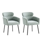 Amos Modern Boucle Dining Chair with Adjustment Feet Set of 2 by HULALA HOME
