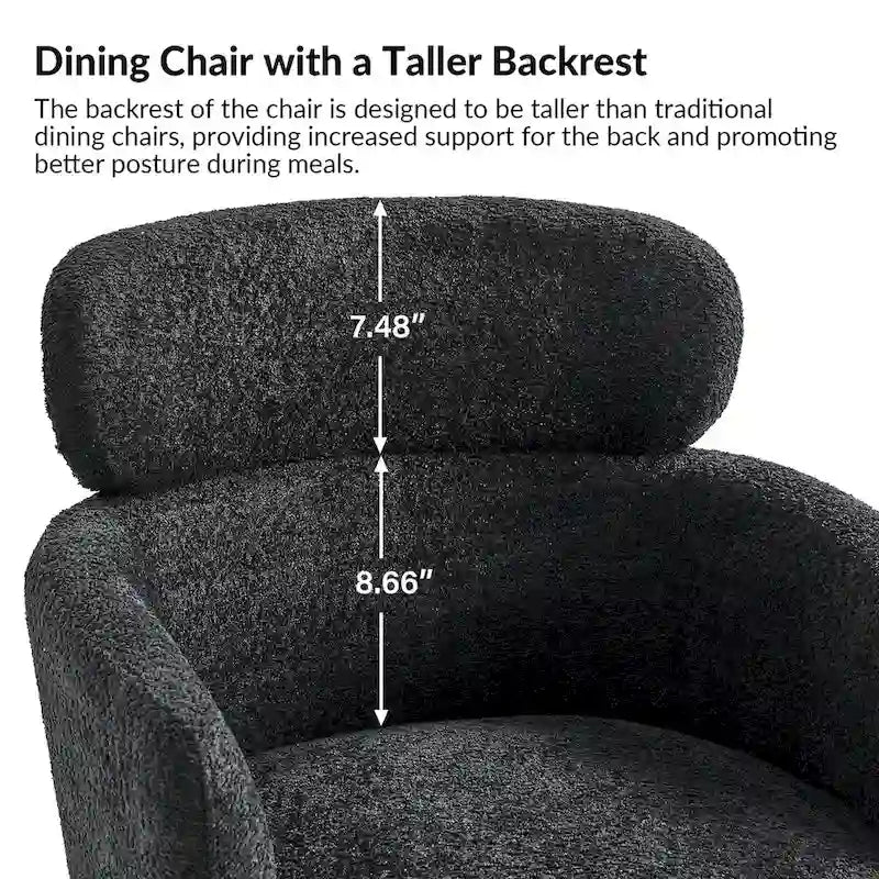 Amos Modern Boucle Dining Chair with Adjustment Feet Set of 2 by HULALA HOME