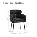 Amos Modern Boucle Dining Chair with Adjustment Feet Set of 2 by HULALA HOME