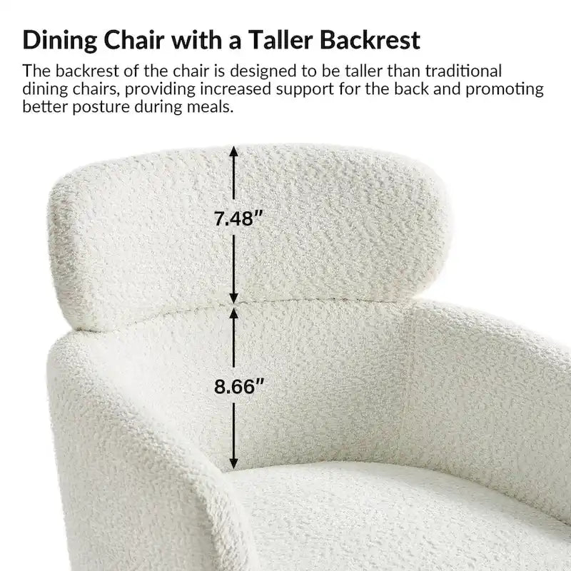Amos Modern Boucle Dining Chair with Adjustment Feet Set of 2 by HULALA HOME
