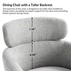 Amos Modern Boucle Dining Chair with Adjustment Feet Set of 2 by HULALA HOME