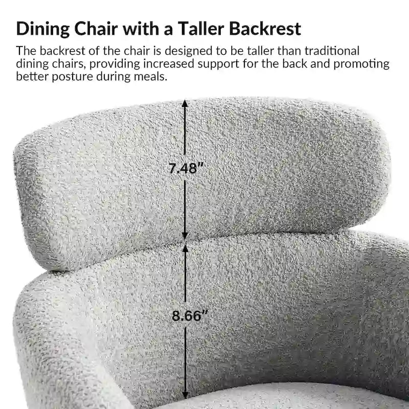 Amos Modern Boucle Dining Chair with Adjustment Feet Set of 2 by HULALA HOME