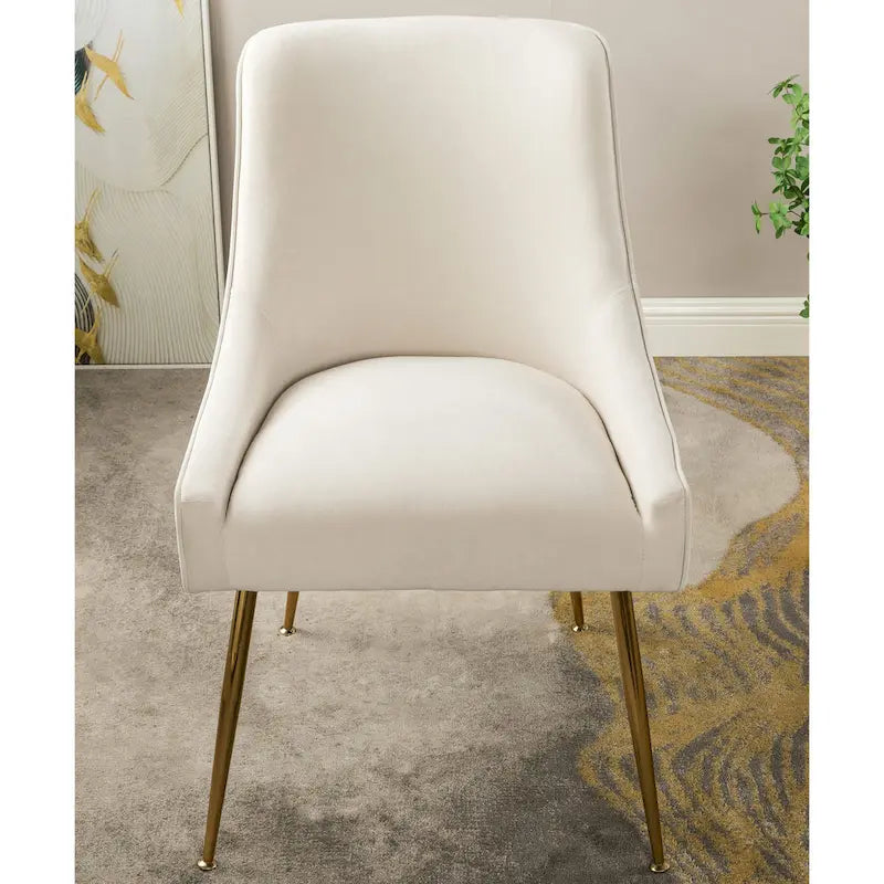 Mid Century Velvet Upholstered Dining Chair