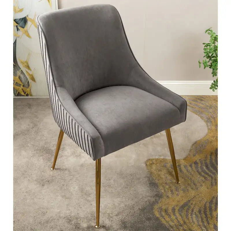 Mid Century Velvet Upholstered Dining Chair
