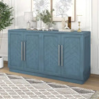 60 Dining Buffet And Sideboard with 4 Doors, Adjustable Shelves, and Handles
