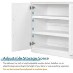 60 Dining Buffet And Sideboard with 4 Doors, Adjustable Shelves, and Handles