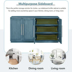60 Dining Buffet And Sideboard with 4 Doors, Adjustable Shelves, and Handles
