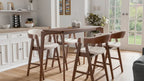  Shaw Mid-century 5-Piece Walnut Wood Counter Height Table Set with 4 Chairs