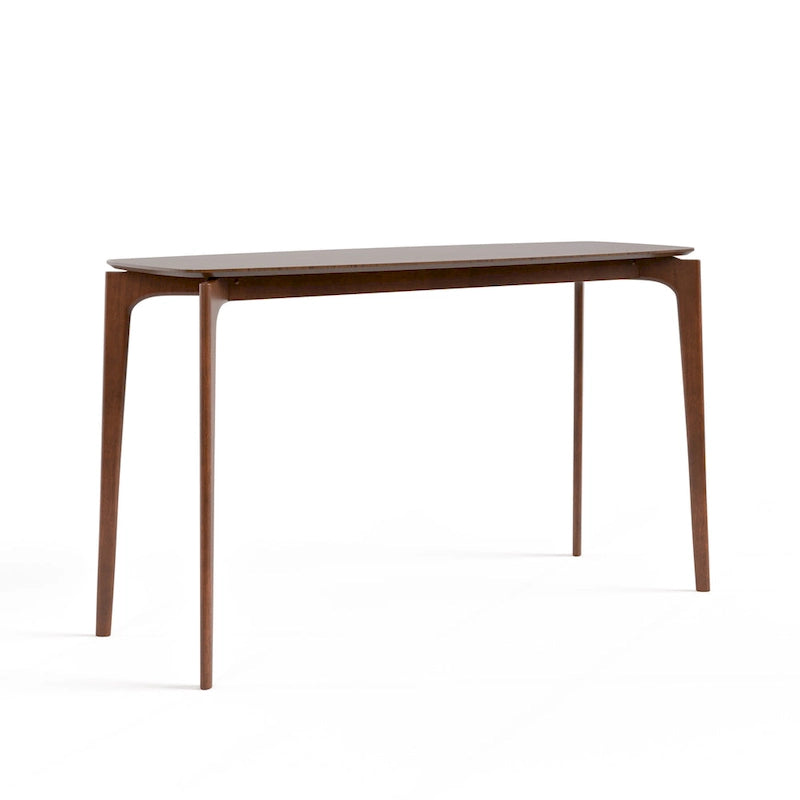 Mid-century Walnut Wood Counter Height Table