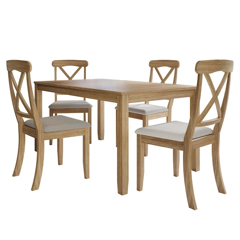 CraftPorch Farmhouse Style 5-piece Wooden Dining Set