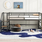 Mid Loft Bed with Storage stairs