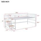 Mid Loft Bed with Storage stairs